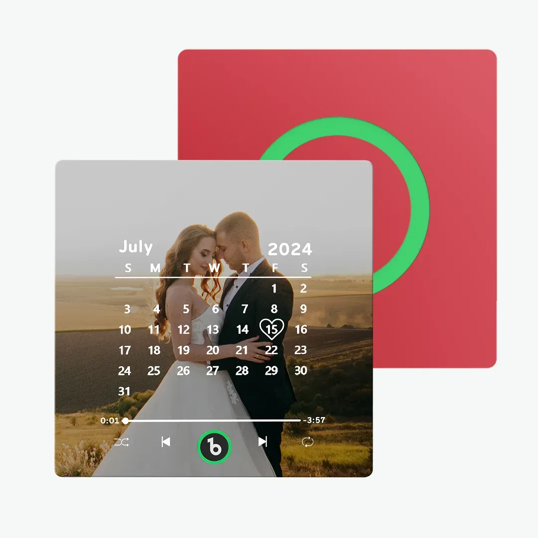 Personalisierter Musik-kühlschrankmagnet Mit Buntem Rahmen, Personalisierter Kalender-kühlschrankmagnet Mit Foto, Hochzeitsgeschenk - DePhotoBoxer