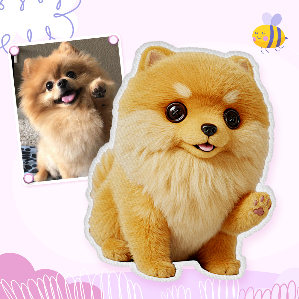 Benutzerdefiniertes Hundefoto-plüschpuppenkissen, Personalisiertes Cartoon-mini-me-plüschkissen, Geschenk Für Tierliebhaber - DePhotoBoxer