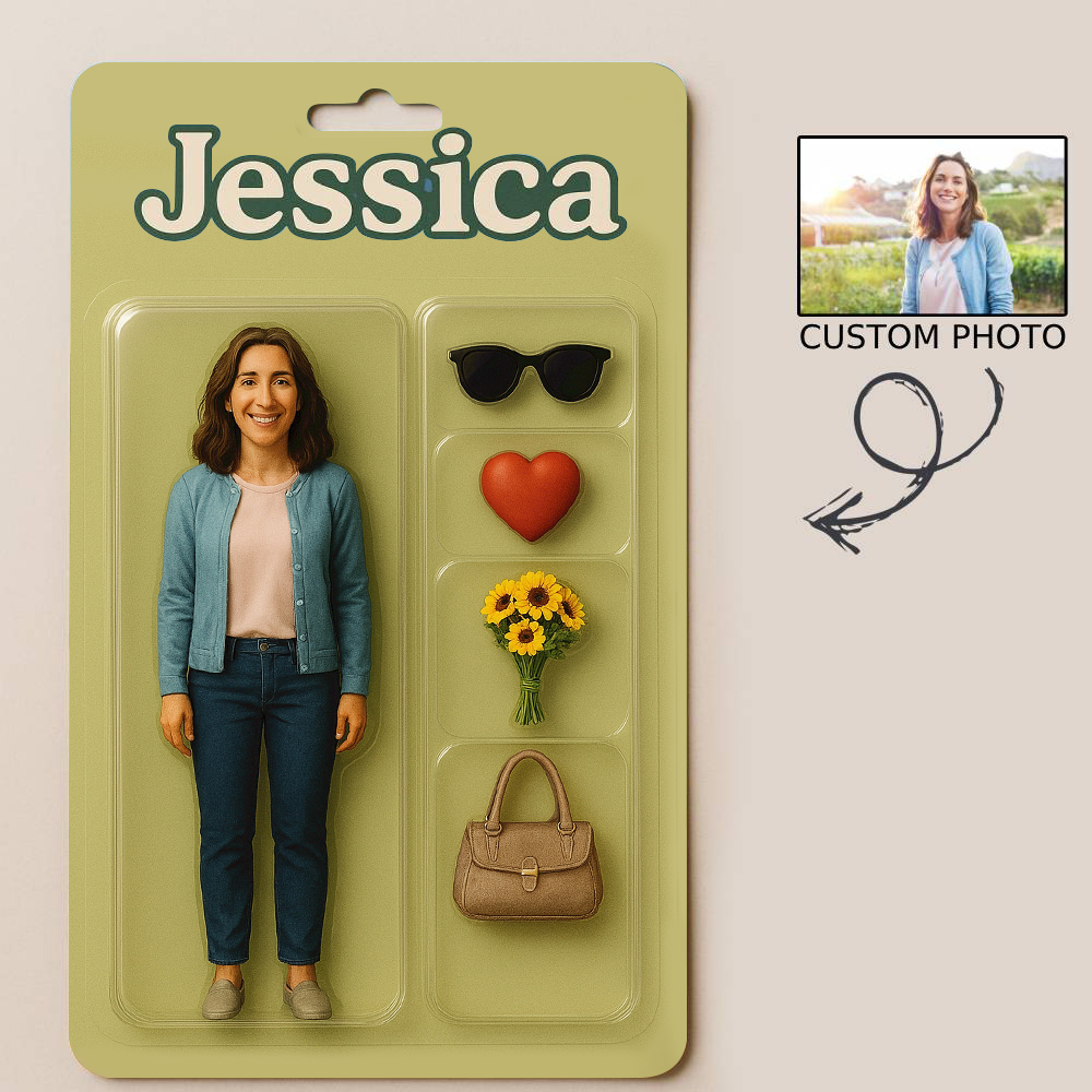 Benutzerdefinierte Actionfigur Pack Verpackung Spielzeugbox Stil Kunst Geschenk Personalisierte Acryl Schlüsselanhänger Geschenk Für Papa