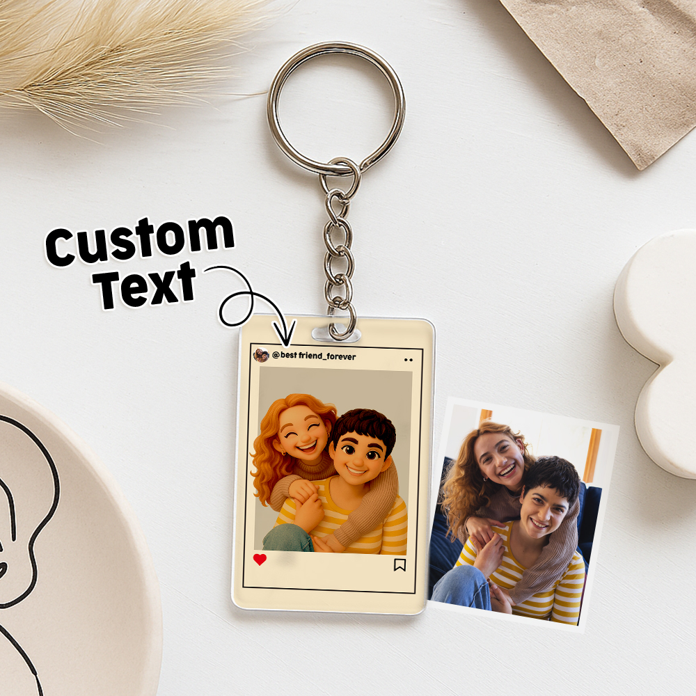 Personalisierte Cartoon Figur Keychain Custom Hochzeit Jahrestag Geburtstag Festival Geschenk - DePhotoBoxer