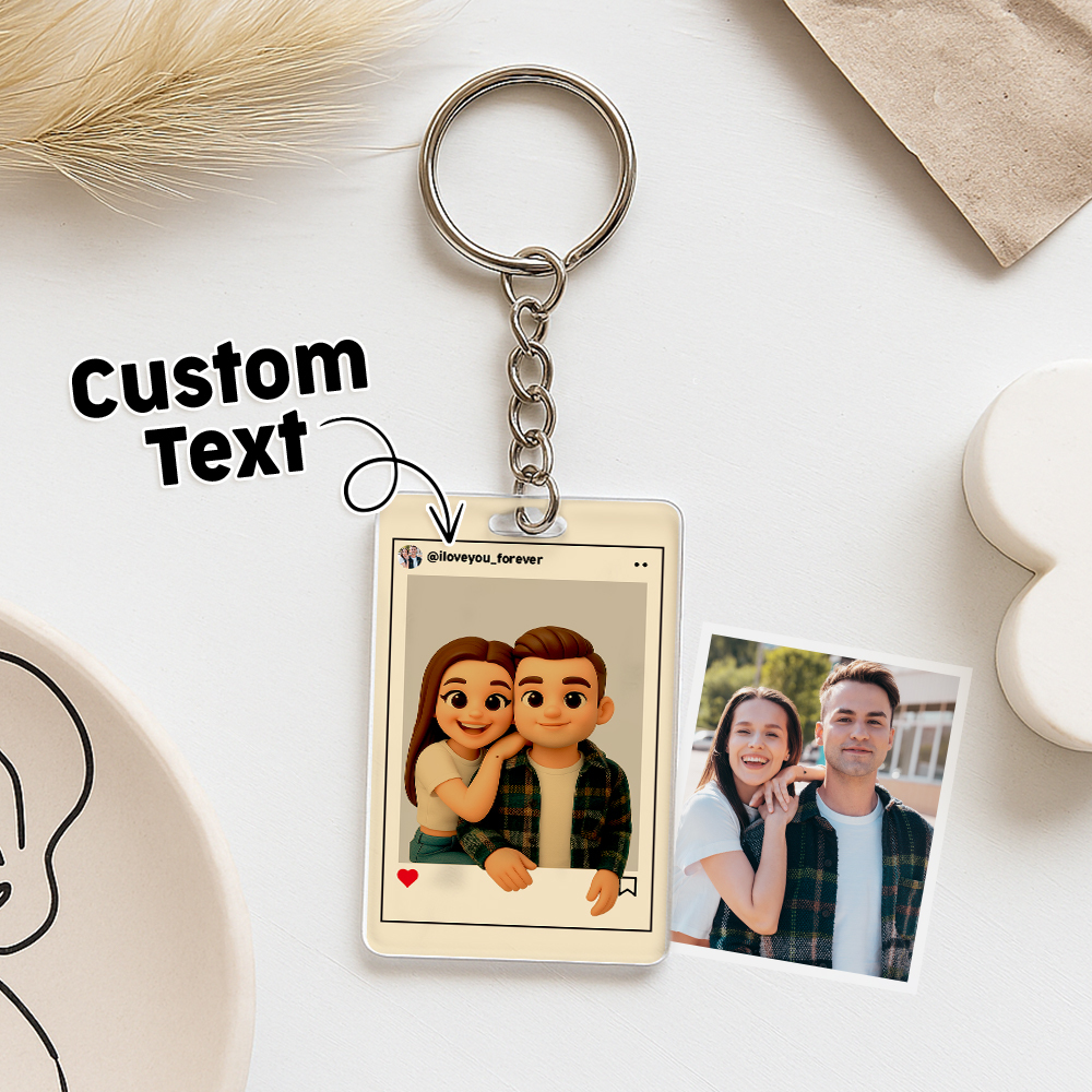 Personalisierte Cartoon Figur Keychain Custom Hochzeit Jahrestag Geburtstag Festival Geschenk - DePhotoBoxer