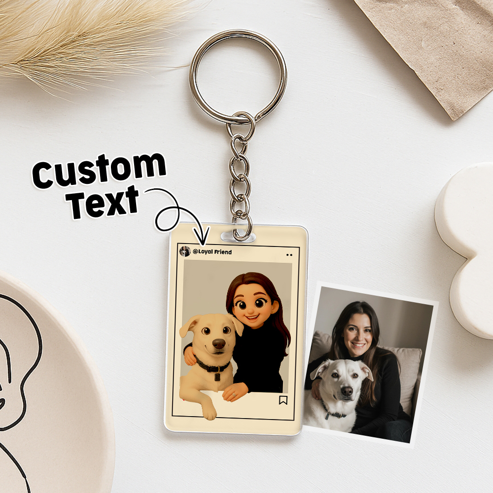 Personalisierte Cartoon Figur Keychain Custom Hochzeit Jahrestag Geburtstag Festival Geschenk - DePhotoBoxer
