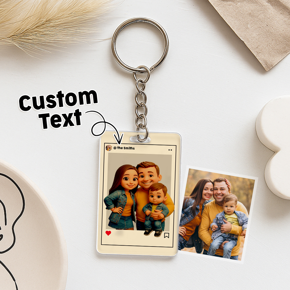 Personalisierte Cartoon Figur Keychain Custom Hochzeit Jahrestag Geburtstag Festival Geschenk - DePhotoBoxer