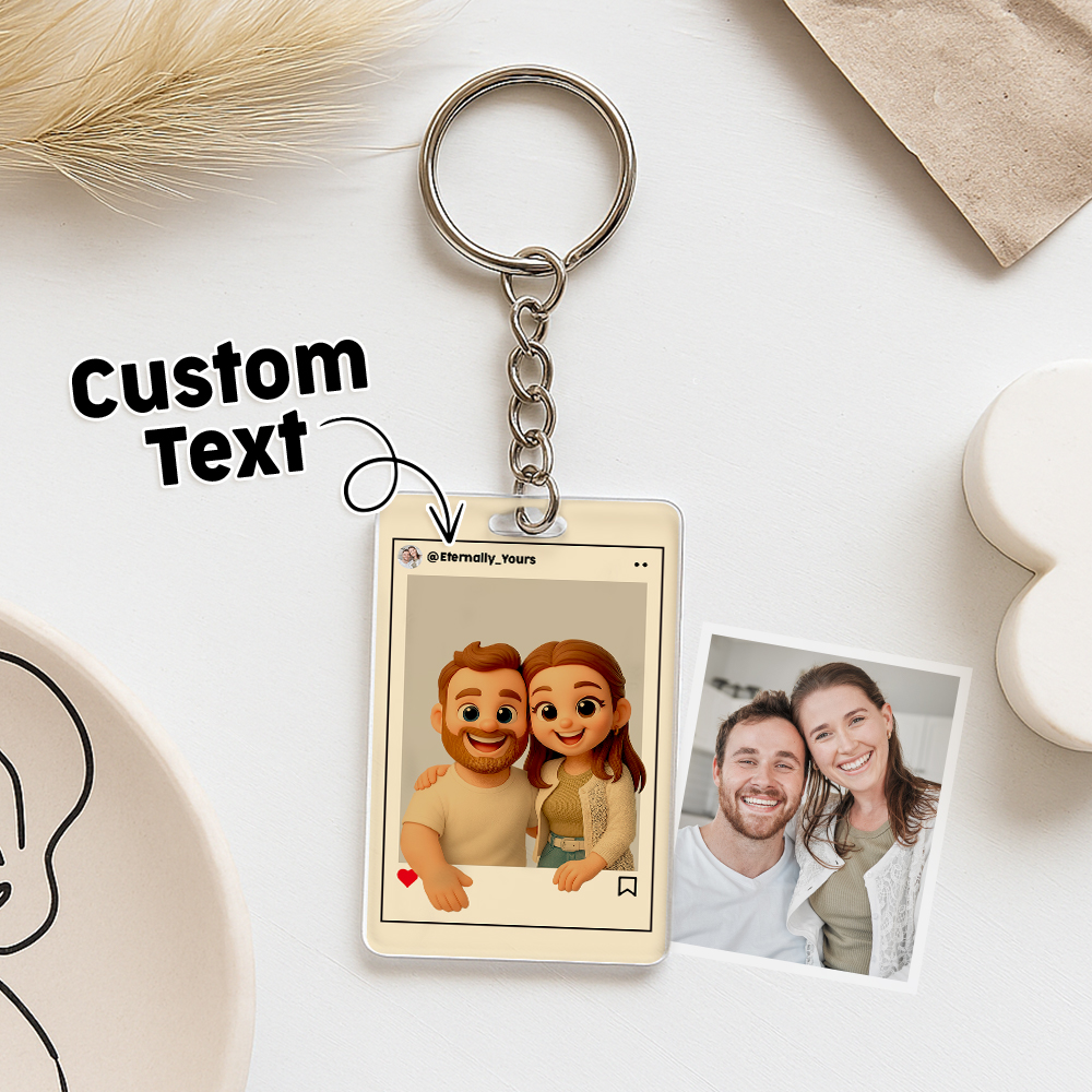 Personalisierte Cartoon Figur Keychain Custom Hochzeit Jahrestag Geburtstag Festival Geschenk