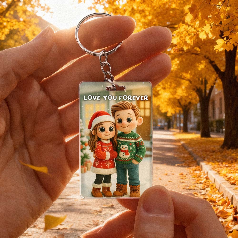 Personalisierter Plüsch-schlüsselanhänger Im Pixar-stil | Verwandle Dein Foto In Süße Charaktere | Das Perfekte Weihnachtsgeschenk Für Ihn - DePhotoBoxer