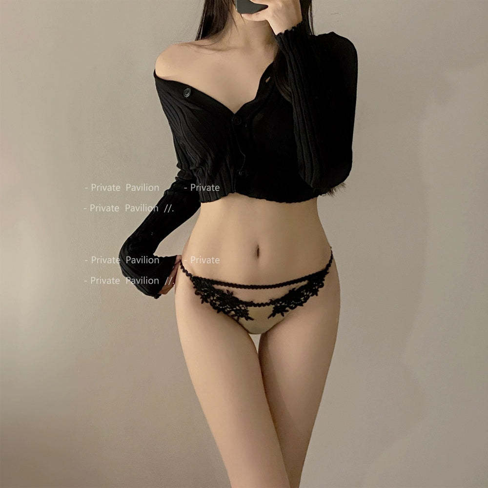 Französisch Stil Höschen Für Mädchen Sexy Neue Spitze Sommer Dünne Hohl Versuchung Niedrigen Taille Damen Reiner Baumwolle Schritt Slips - DePhotoBoxer