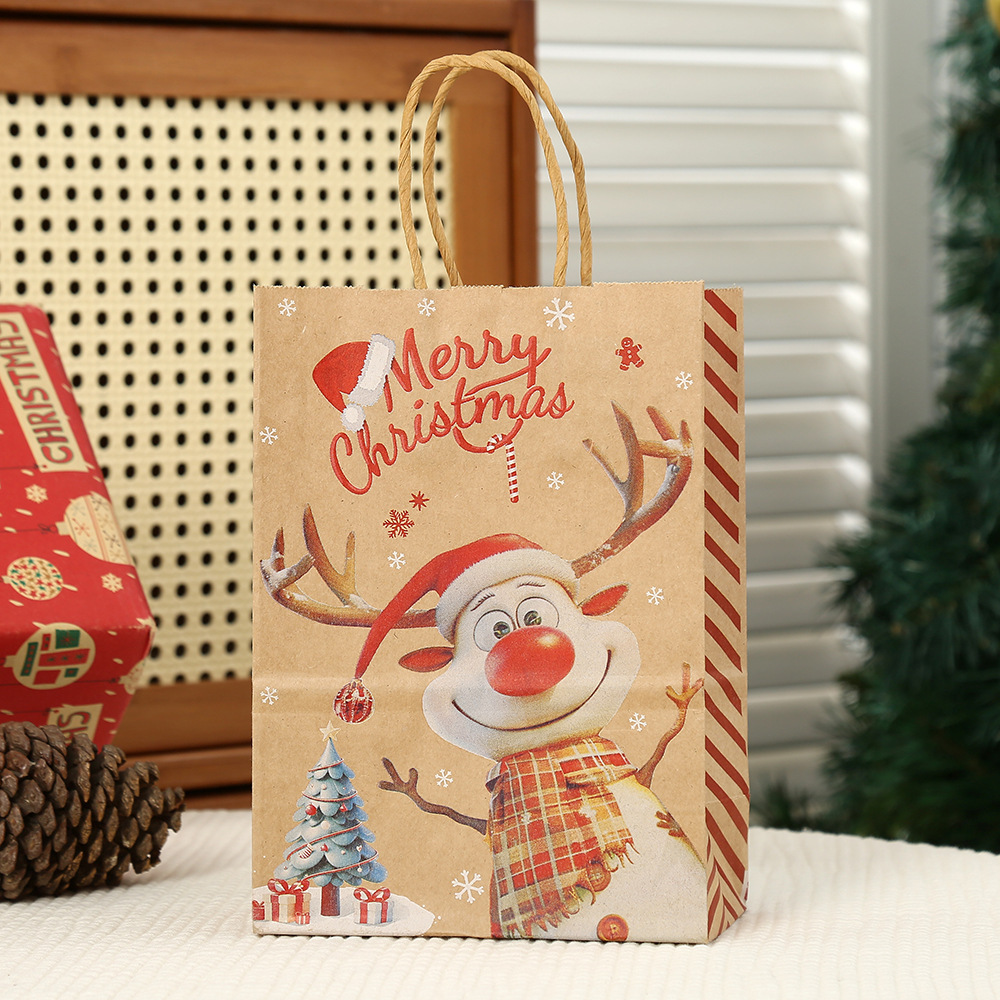 Weihnachtsgeschenktasche Mit Elchmotiv, 21 X 15 X 8 Cm - DePhotoBoxer