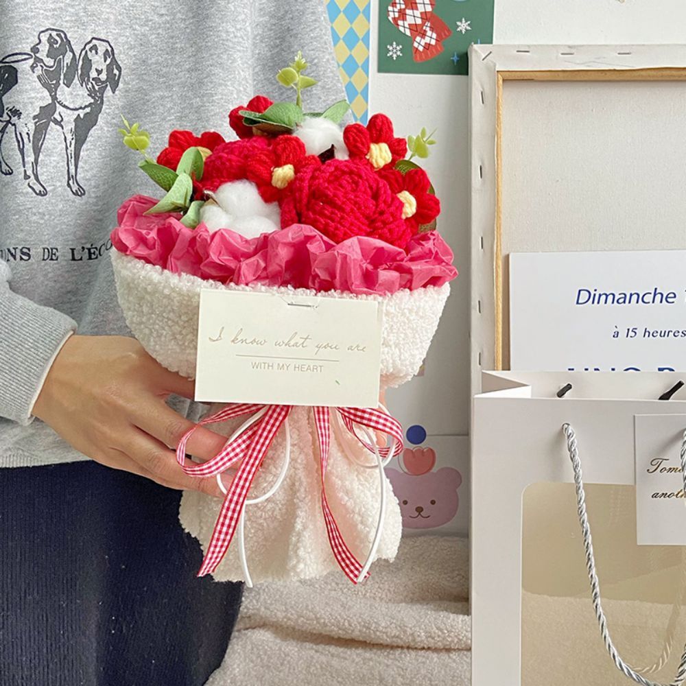 Gehäkelter Blumenstrauß Handgemachter Gestrickter Blumenstrauß Geschenk Für Sie - DePhotoBoxer
