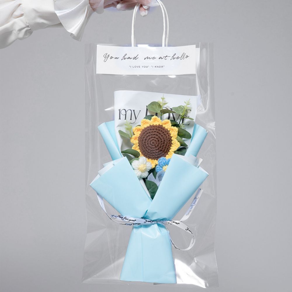 Gehäkelter Blumenstrauß Handgemachter Gestrickter Sonnenblumenstrauß - DePhotoBoxer