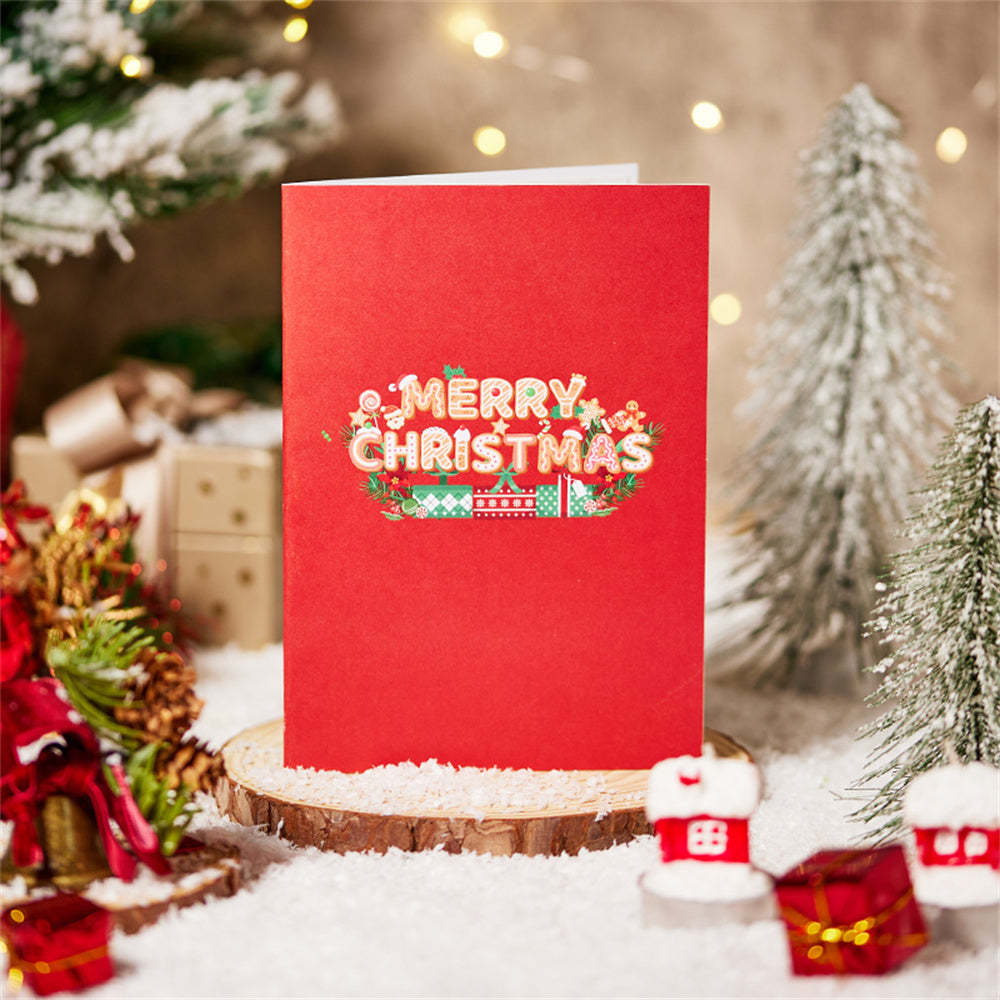 Weihnachten 3d Pop-up-karte Frohe Weihnachten Kranz Grußkarte - DePhotoBoxer