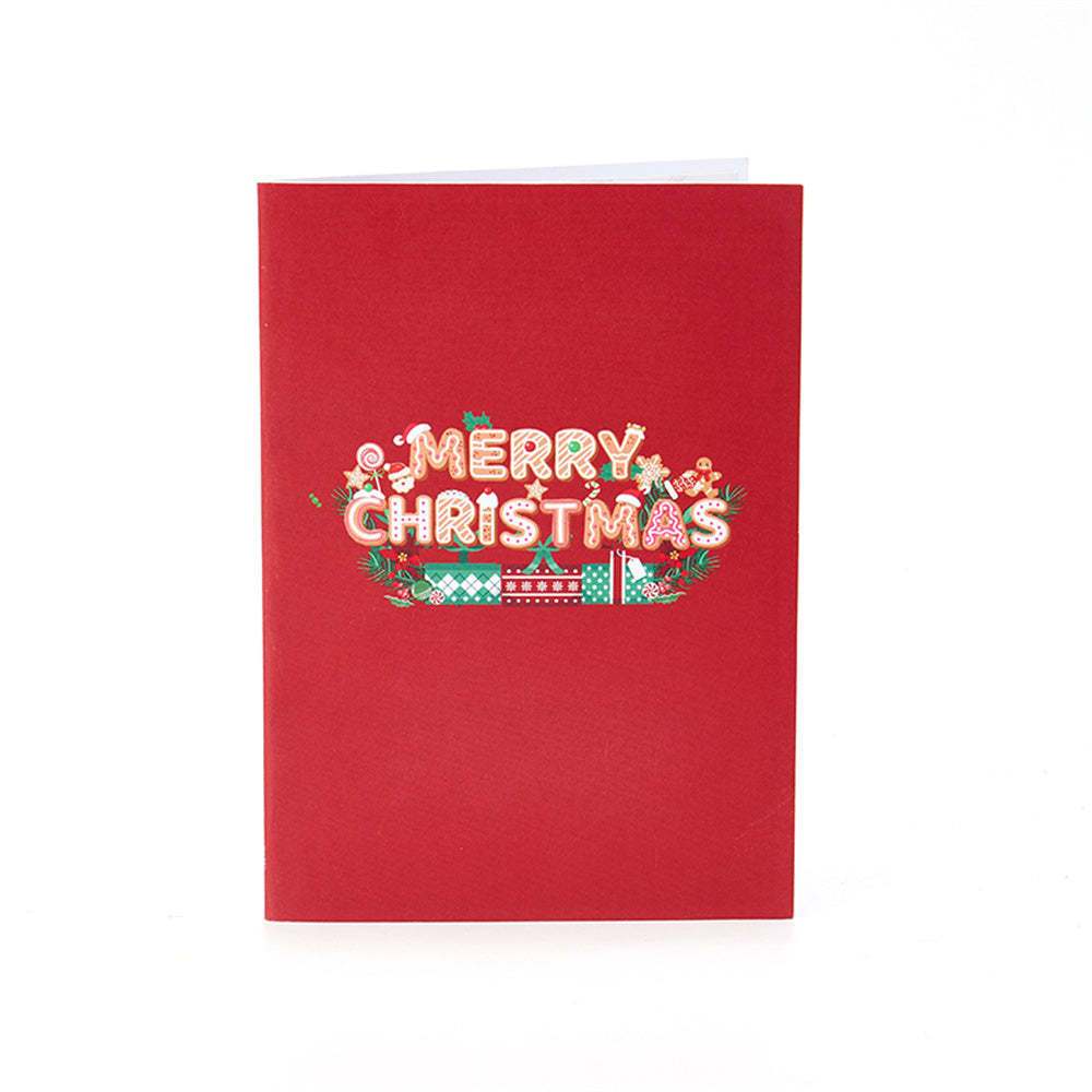 Weihnachten 3d Pop-up-karte Frohe Weihnachten Kranz Grußkarte - DePhotoBoxer