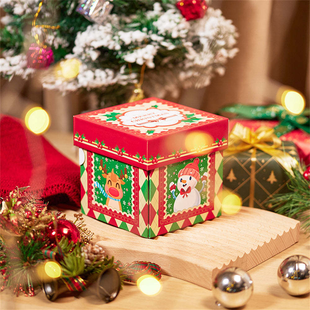 Weihnachts-3d-pop-up-karte, Weihnachtsüberraschungs-grußkarte Mit Explodierender Box - DePhotoBoxer