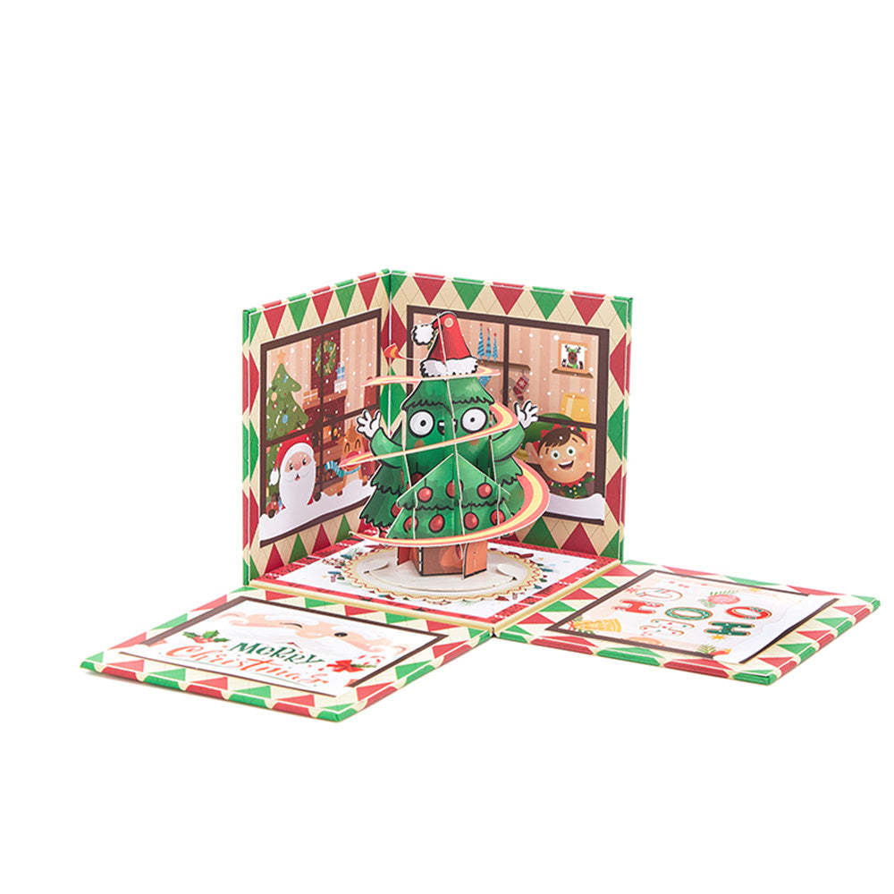 Weihnachts-3d-pop-up-karte, Weihnachtsüberraschungs-grußkarte Mit Explodierender Box - DePhotoBoxer