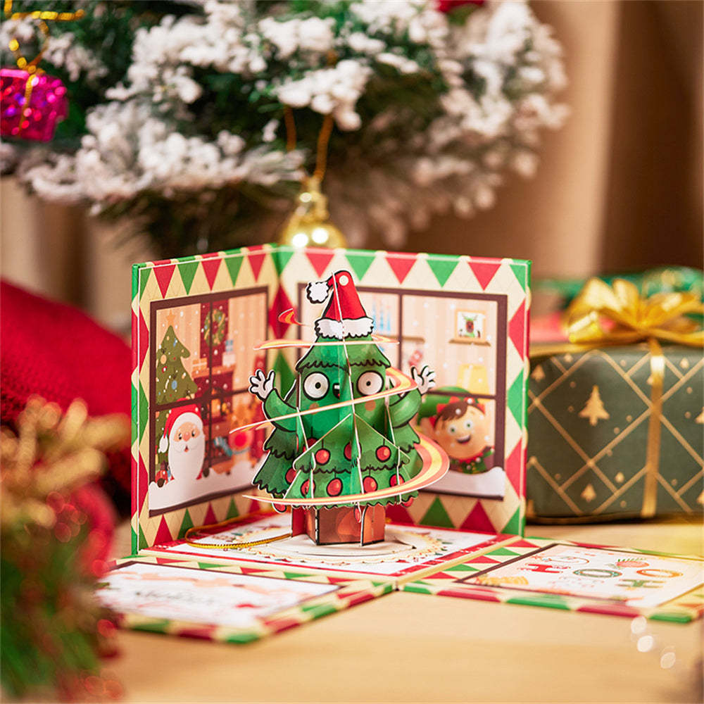 Weihnachts-3d-pop-up-karte, Weihnachtsüberraschungs-grußkarte Mit Explodierender Box - DePhotoBoxer