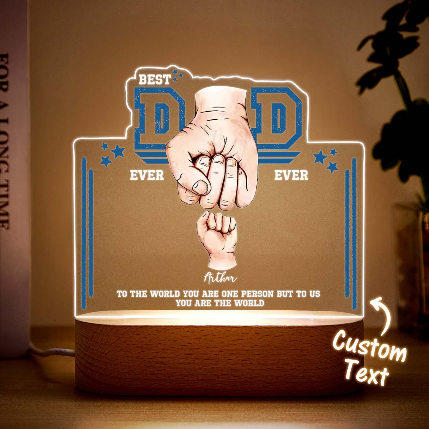 Fist Bump Nachtlicht Vatertagsgeschenke Personalisiertes Papa-geschenk Von Kindern Geschenk Für Papa Bester Papa Aller Zeiten - DePhotoBoxer