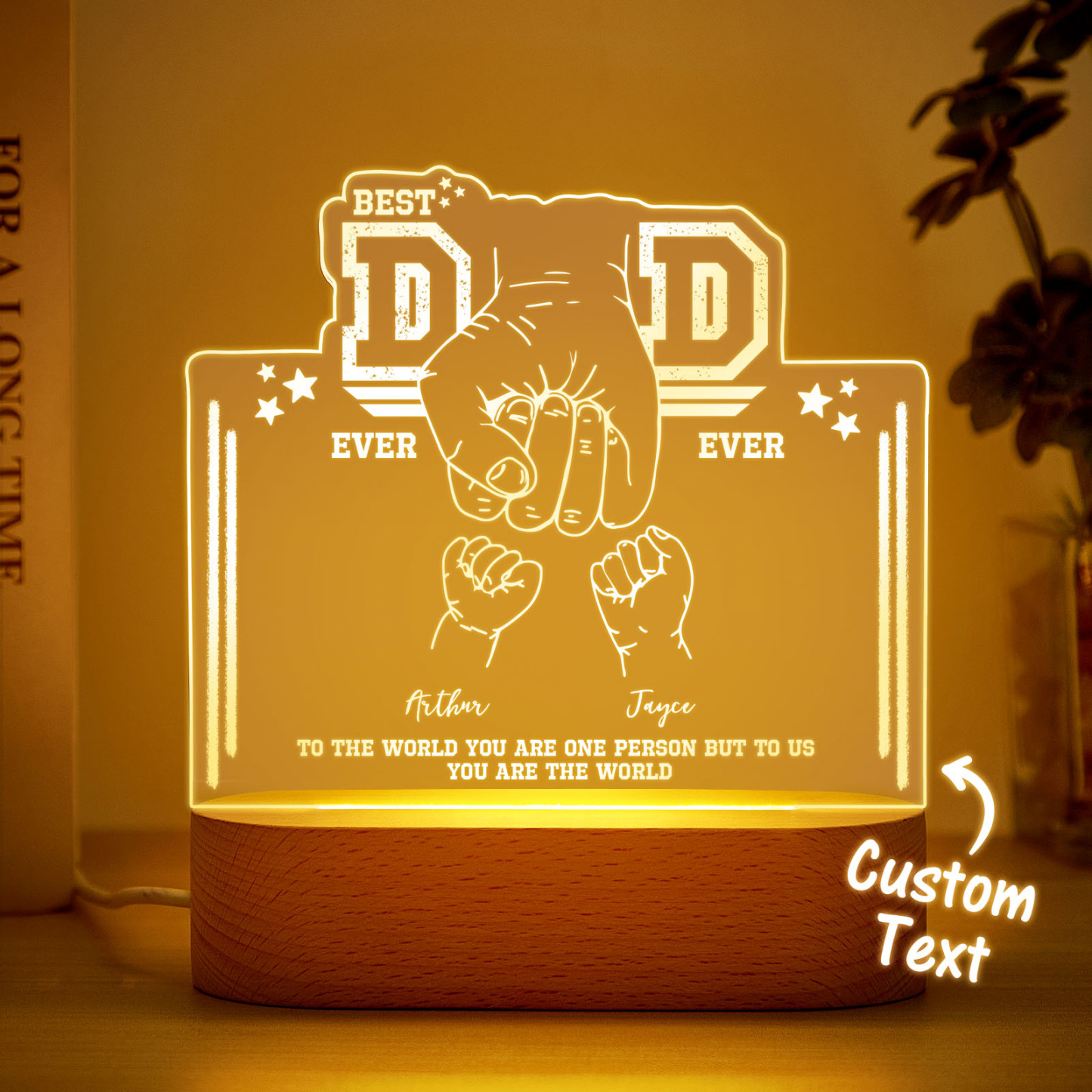 Fist Bump Nachtlicht Vatertagsgeschenke Personalisiertes Papa-geschenk Von Kindern Geschenk Für Papa Bester Papa Aller Zeiten - DePhotoBoxer