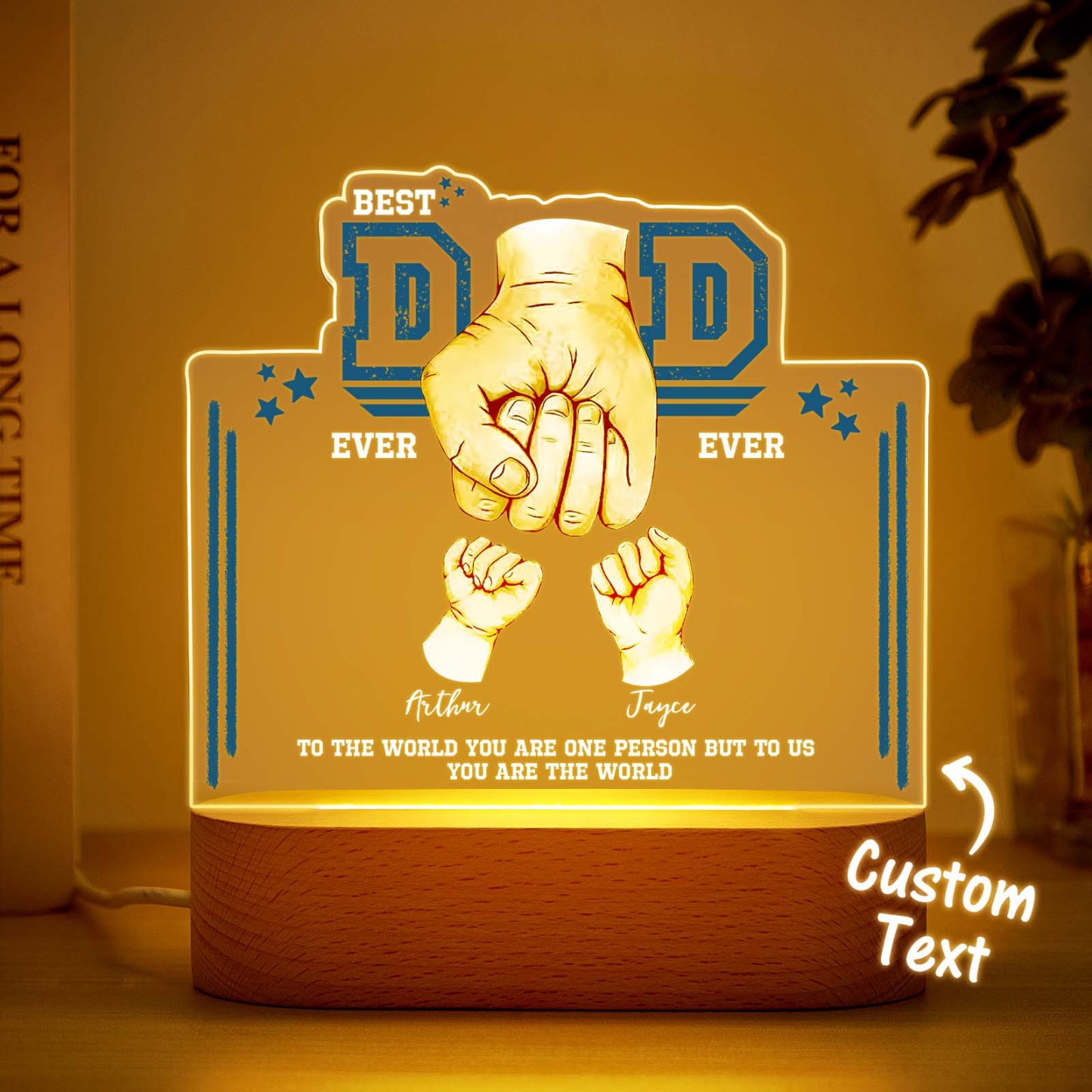 Fist Bump Nachtlicht Vatertagsgeschenke Personalisiertes Papa-geschenk Von Kindern Geschenk Für Papa Bester Papa Aller Zeiten - DePhotoBoxer