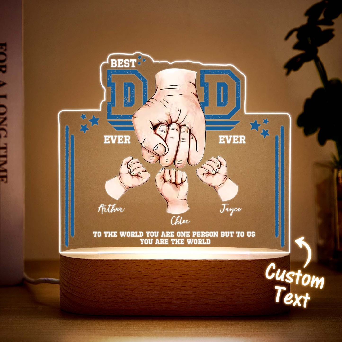 Fist Bump Nachtlicht Vatertagsgeschenke Personalisiertes Papa-geschenk Von Kindern Geschenk Für Papa Bester Papa Aller Zeiten - DePhotoBoxer
