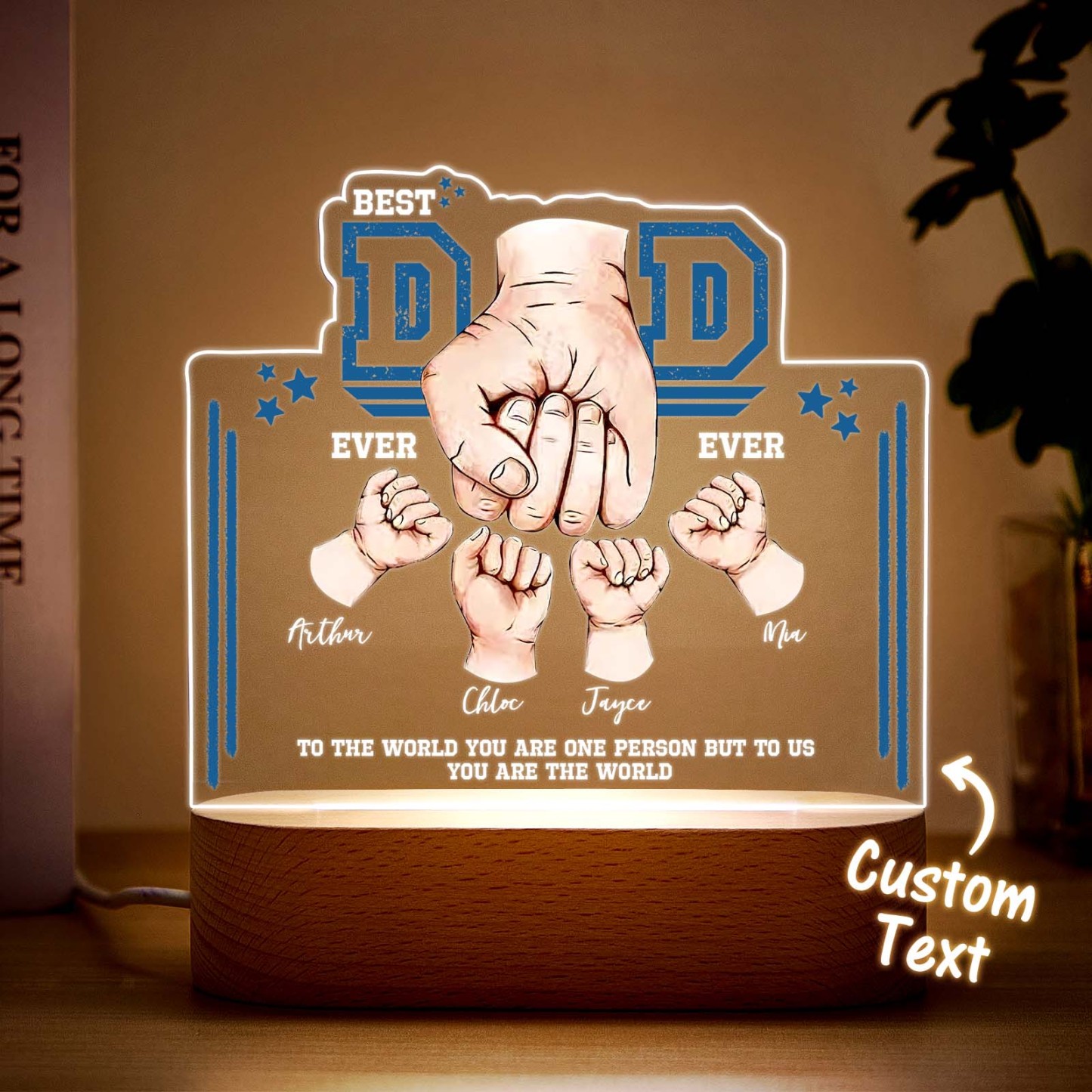Fist Bump Nachtlicht Vatertagsgeschenke Personalisiertes Papa-geschenk Von Kindern Geschenk Für Papa Bester Papa Aller Zeiten - DePhotoBoxer