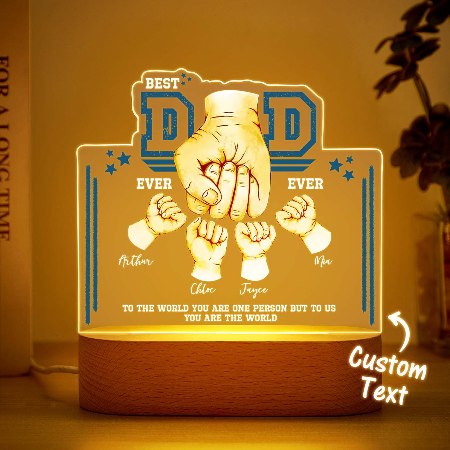 Fist Bump Nachtlicht Vatertagsgeschenke Personalisiertes Papa-geschenk Von Kindern Geschenk Für Papa Bester Papa Aller Zeiten - DePhotoBoxer