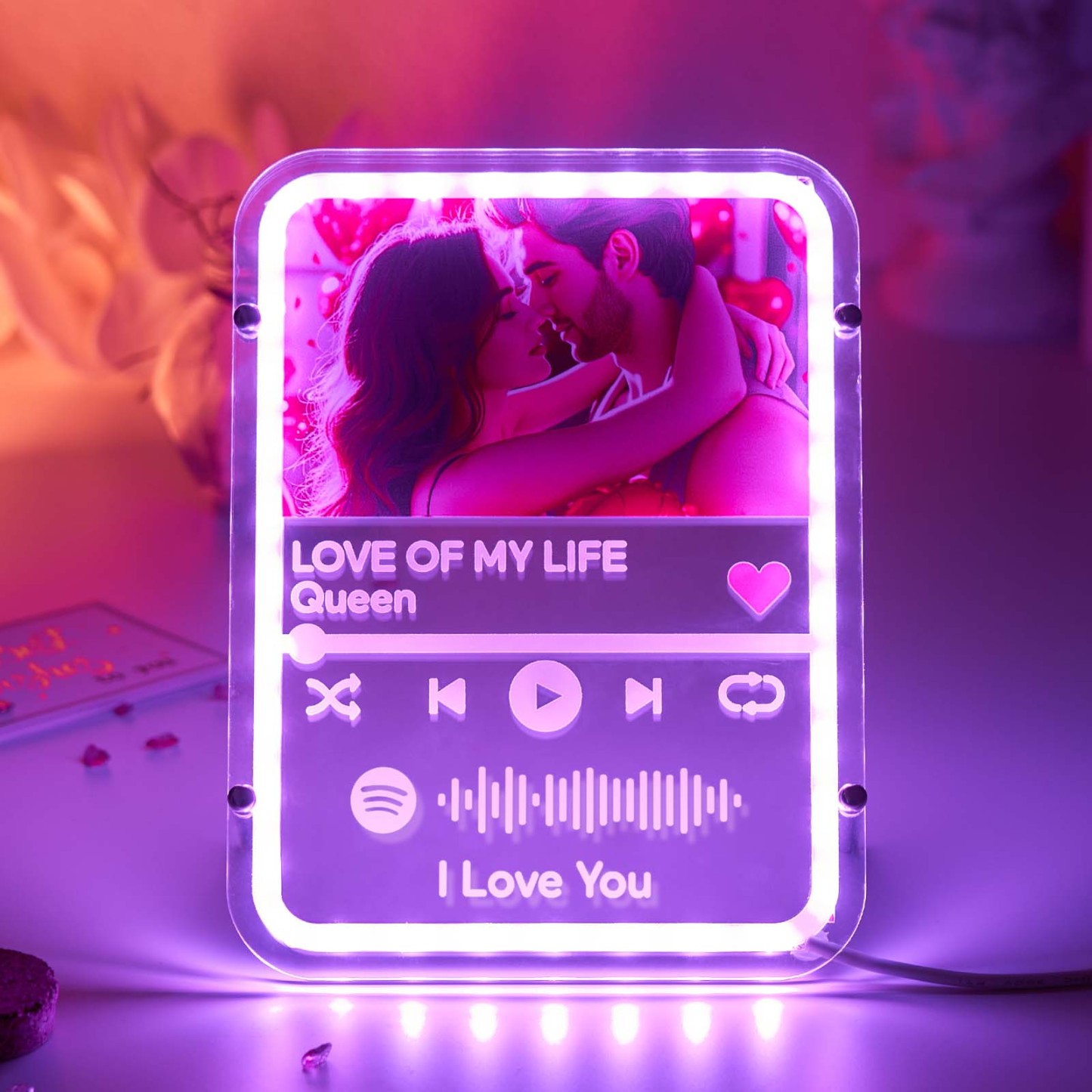 Individuelles Nachtlicht, Individuelle Spotify-lampe, Valentinstagsgeschenke - DePhotoBoxer