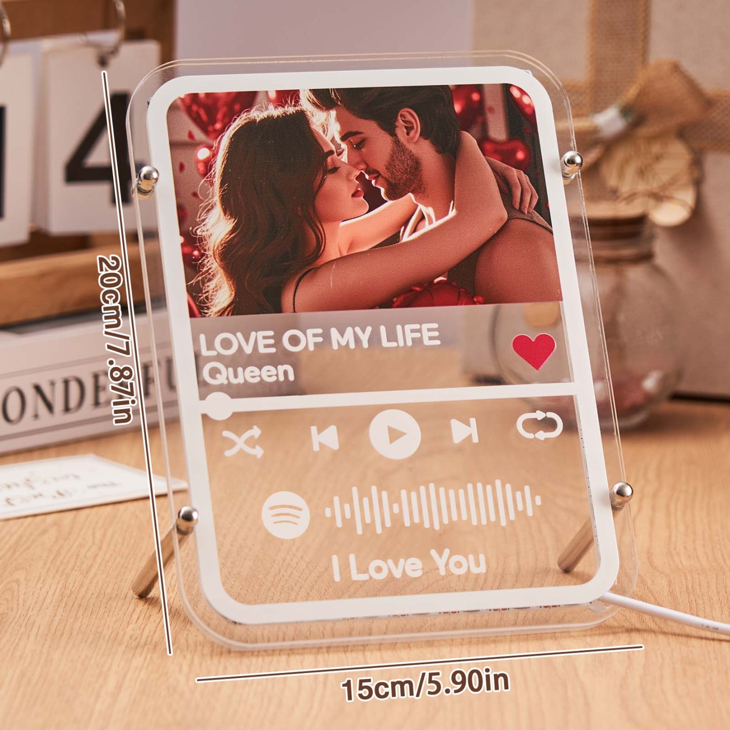 Individuelles Nachtlicht, Individuelle Spotify-lampe, Valentinstagsgeschenke - DePhotoBoxer