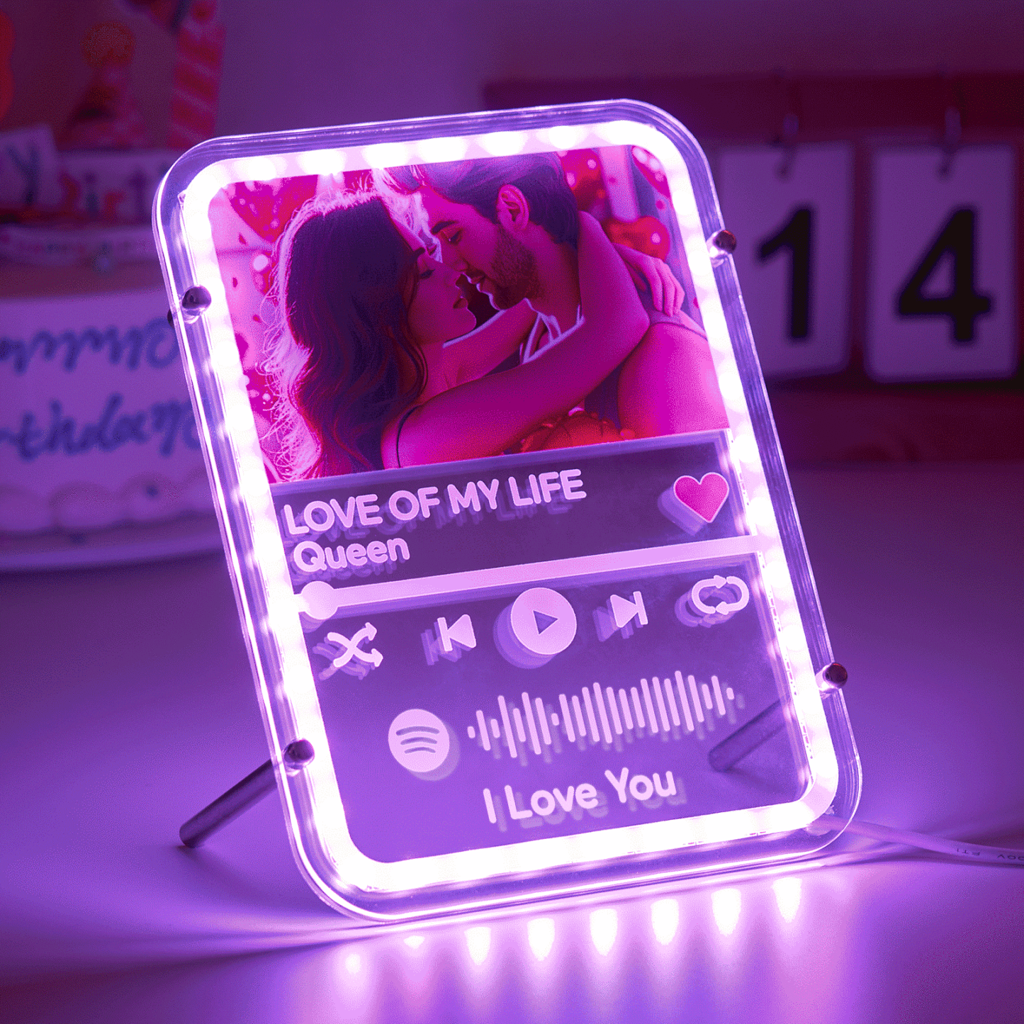 Individuelles Nachtlicht, Individuelle Spotify-lampe, Valentinstagsgeschenke - DePhotoBoxer