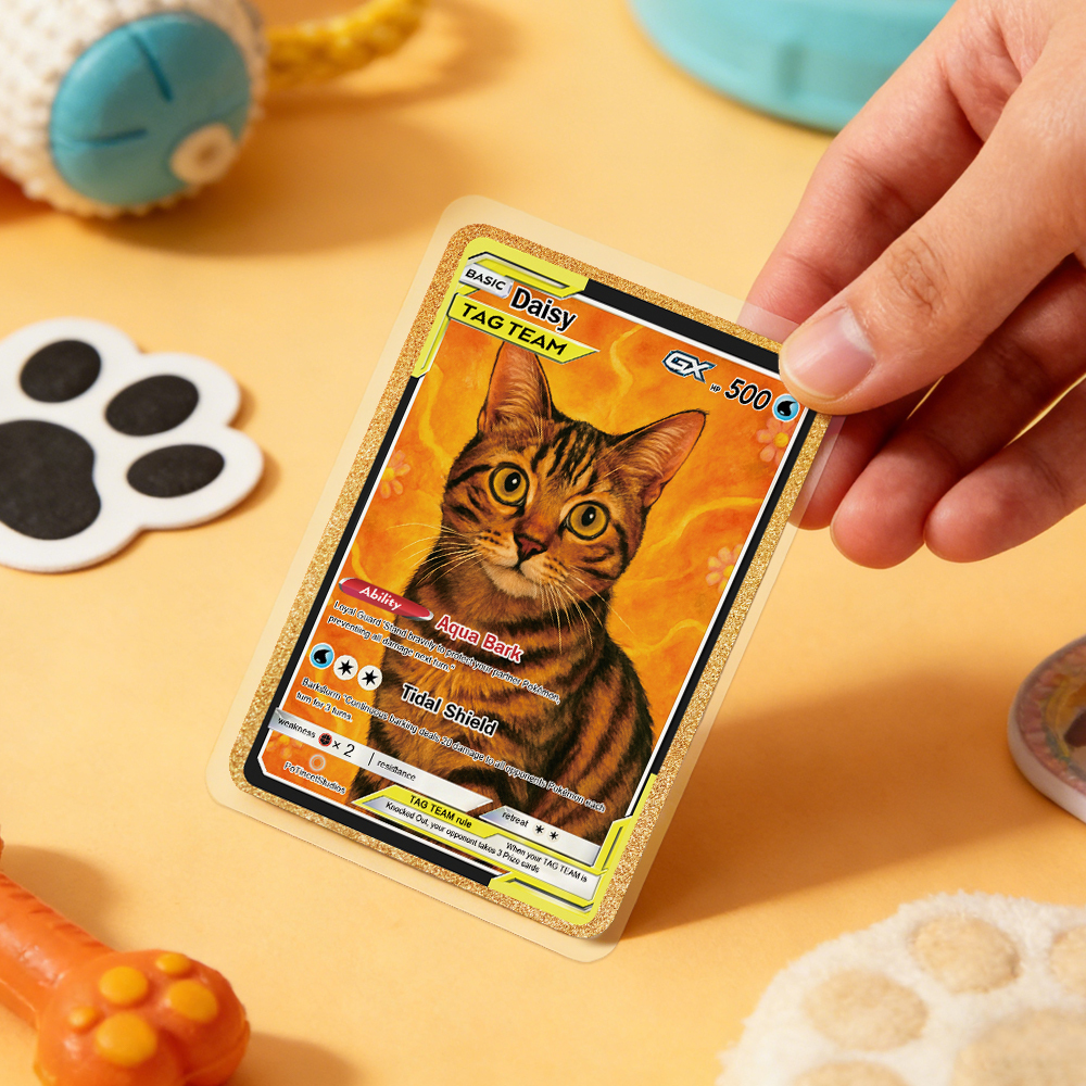 Personalisierte Sammelkarte Mit Anime-motiven Für Haustiere – Das Perfekte Weihnachtsgeschenk Für Tierliebhaber - DePhotoBoxer