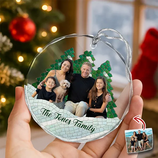 Benutzerdefinierte Foto-familien-mosaik-ornament, Das Beste Weihnachtsgeschenk Für Die Familie - DePhotoBoxer