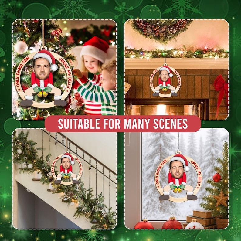 Lustiger Personalisierter Weihnachtsschmuck, Individueller Gesichtsschmuck Für Paare, Freches Weihnachtsgeschenk Für Ihn Oder Sie - DePhotoBoxer