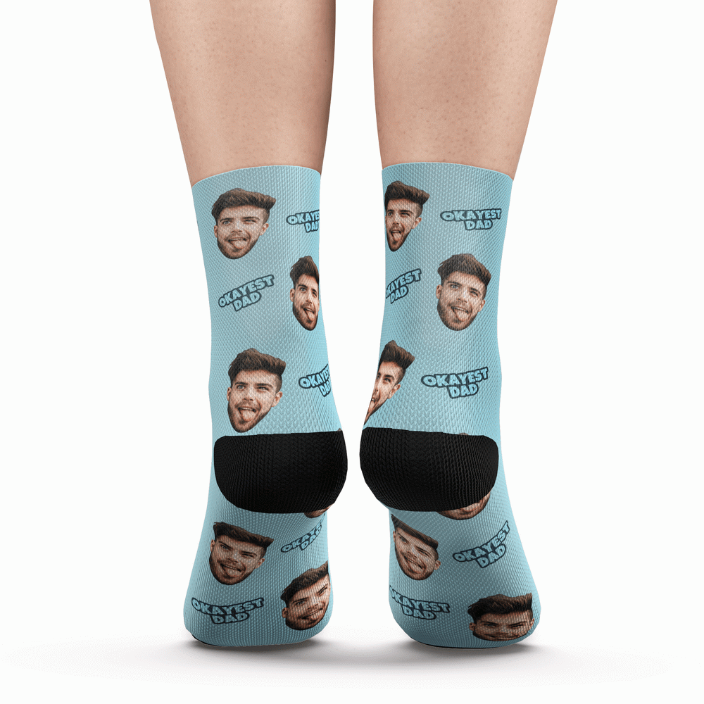 Benutzerdefinierte Okayest Dad Socken - DePhotoBoxer