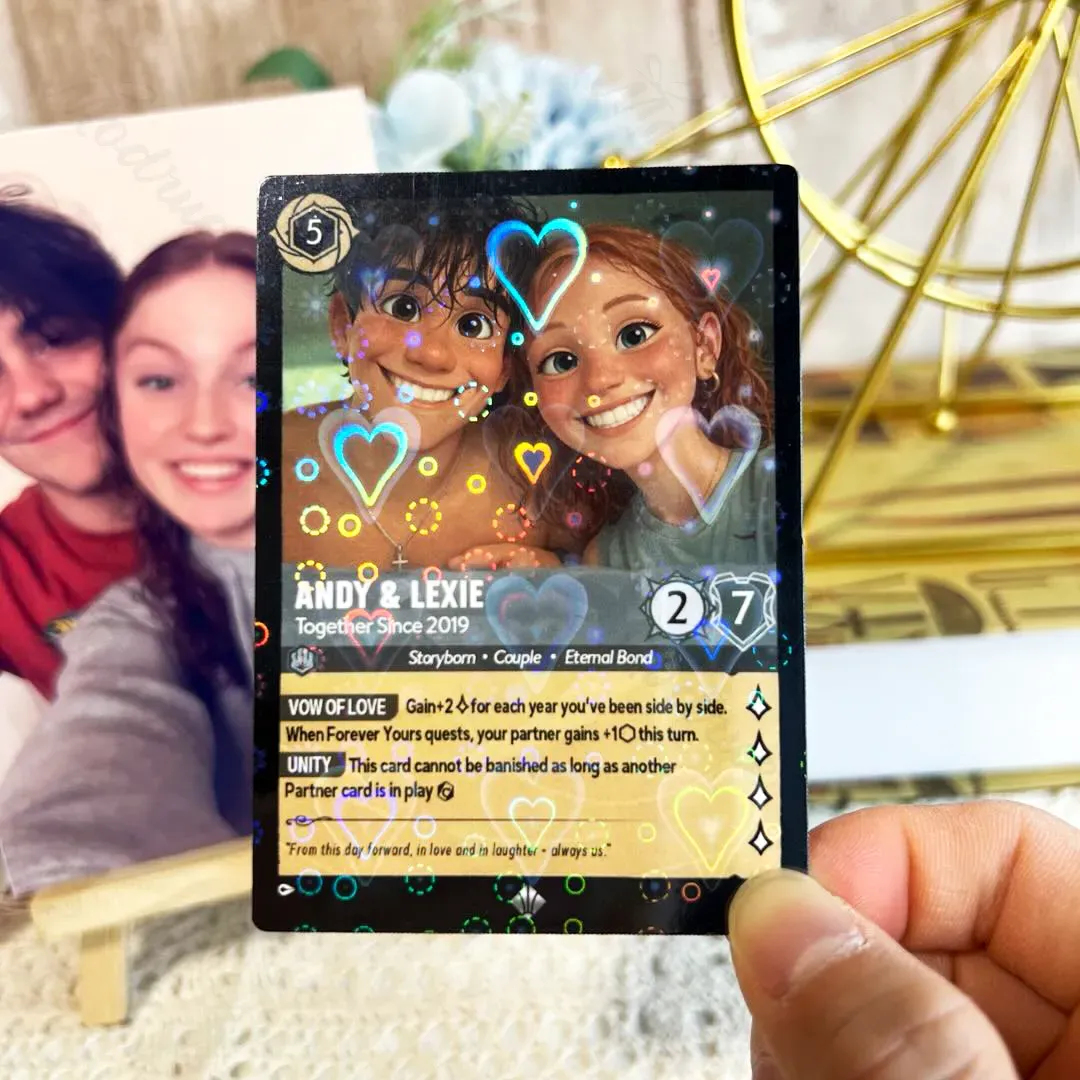 Personalisierte Cartoon-porträtkarte Für Paare, Personalisierte Jahrestagskarte Mit Paarfoto Im Anime-stil, Perfektes Valentinstagsgeschenk Für Verliebte - DePhotoBoxer