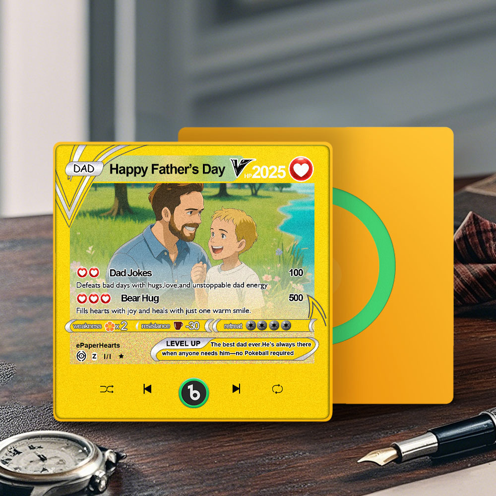 Kühlschrankmagnet Mit Foto Und Musik, Pokemon-karten-stil, Fridgebeats, Personalisierter Songmagnet, Vatertagsgeschenk Für Papa - DePhotoBoxer