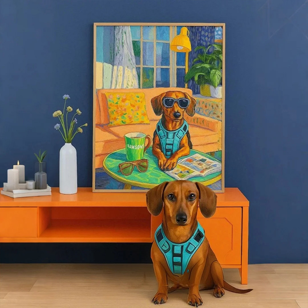 Dopamin Farben Benutzerdefinierte Hund Foto Kunst Poster Ihr Haustier Hikuma Art Design Home Decor - DePhotoBoxer