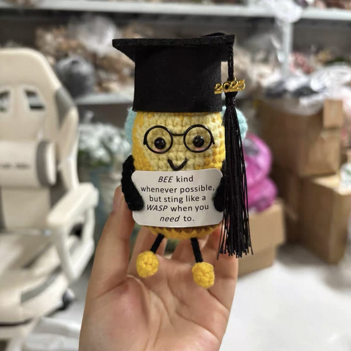 Doktorhut 2025, Handgefertigte Häkelpuppe, Positive Energie, Abschlussgeschenk, Geeignet Für Freunde, Klassenkameraden Und Lehrer
