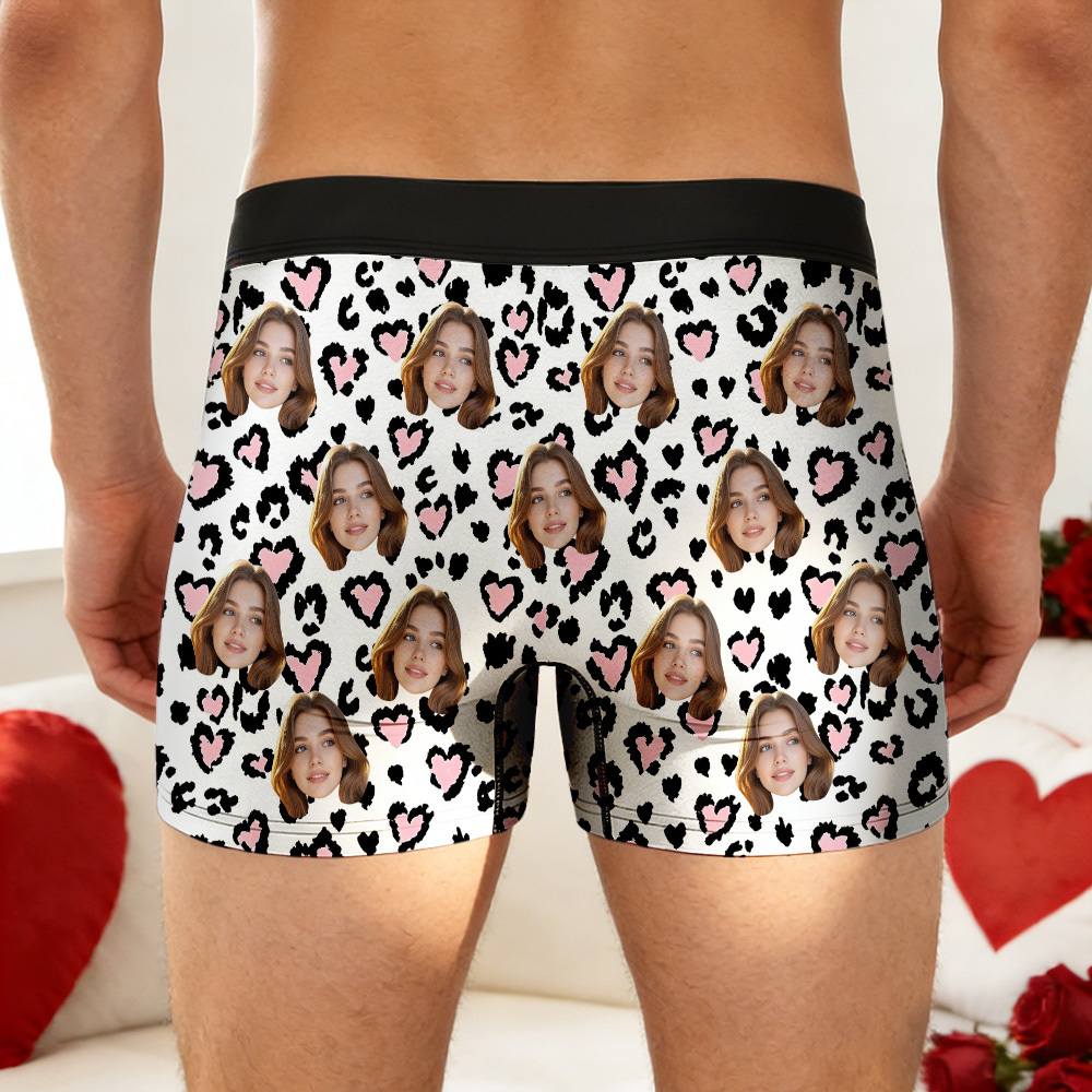 Personalisierte Valentinstags-boxershorts, Personalisierte Herrenunterwäsche, Individuelles Geschenk Für Paare, Personalisierte Boxershorts Für Den Ehemann Mit Gesichtsaufdruck - DePhotoBoxer