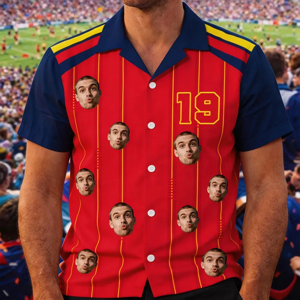 Individuell Gestaltetes Retro-fußballtrikot, Aloha-hawaiihemd, Spieltags-hawaiihemd, Geschenk Für Fußballfans, Vatertagsgeschenk