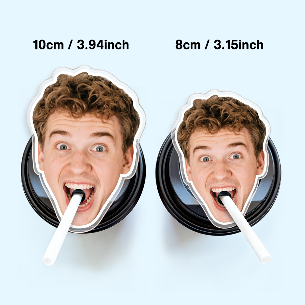 Lustiger Strohhalmaufsatz Mit Individuellem Gesicht | Personalisierter Deckeleinsatz Für Getränkebecher | Witziges Geschenk