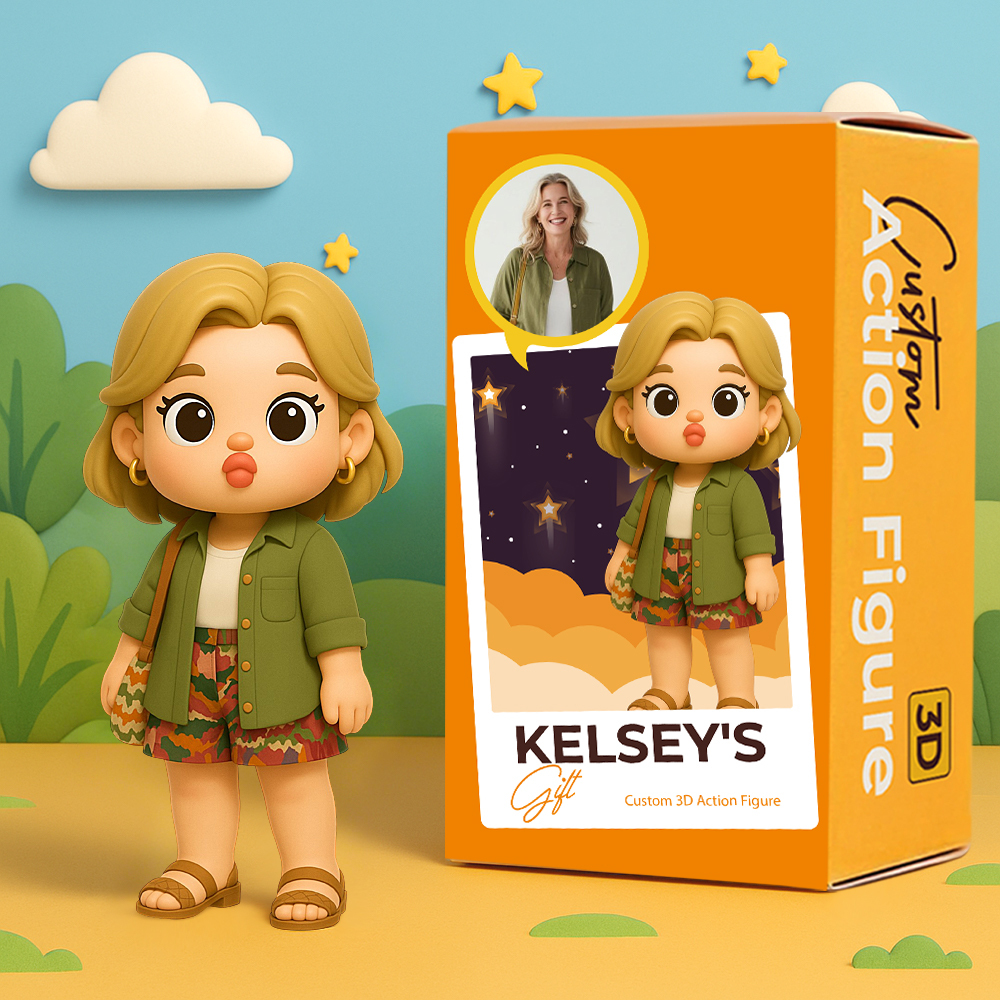 Benutzerdefinierte Süße Spielzeugfigur Im Pouting-stil, 3d-minifiguren, Personalisierte Foto-blindbox, Einzigartiges Geschenk Für Mama, Ehefrau, Freundin, Geliebte - DePhotoBoxer