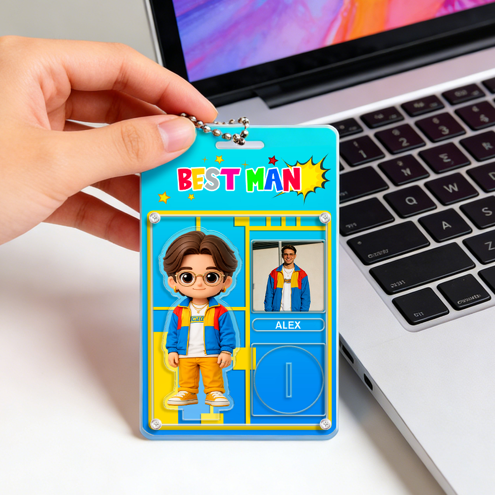 Personalisierter Schlüsselanhänger Mit Pärchenfoto, Mini-aufsteller, Individueller Cartoonfigur Und Namensschild – Das Perfekte Valentinstagsgeschenk Für Paare