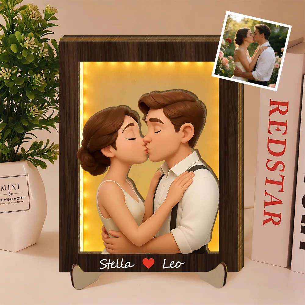 Personalisierte Wanddekoration Aus Holz Mit Cartoon-motiven, Individuelles Cartoon-porträt, Holzdekoration Für Zuhause, Nachtlicht-geschenk, Valentinstagsgeschenk