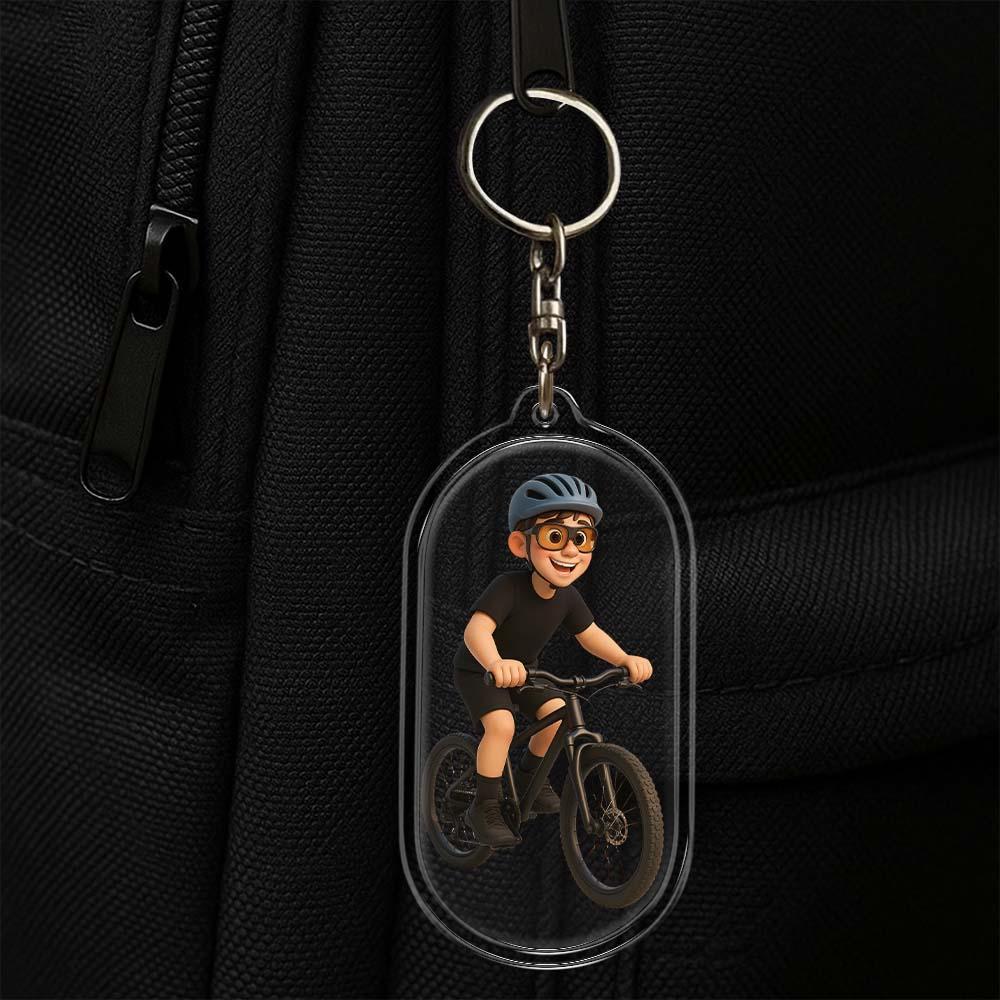 Personalisierter Acryl-cartoon-schlüsselanhänger, Foto-taschenanhänger, Einzigartiges Andenken-geschenk Für Liebhaber, Jahrestag, Geburtstag, Valentinstag, Urlaubsgeschenk - DePhotoBoxer