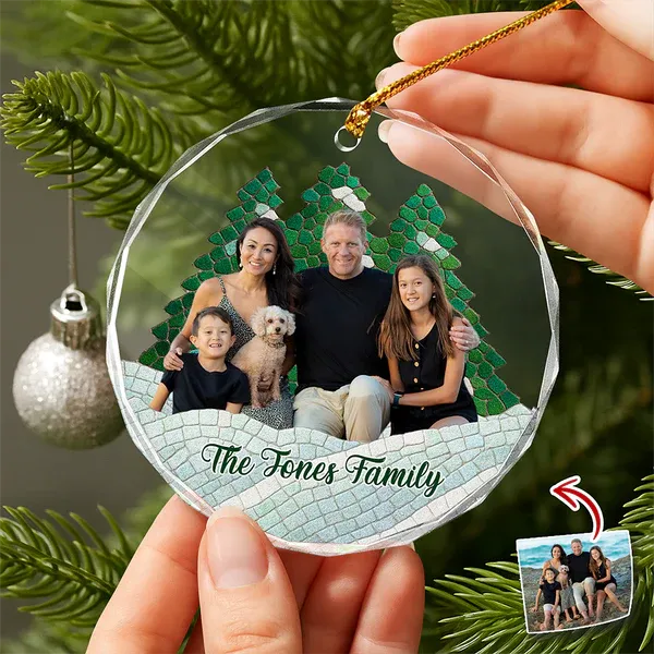 Benutzerdefinierte Foto-familien-mosaik-ornament, Das Beste Weihnachtsgeschenk Für Die Familie - DePhotoBoxer