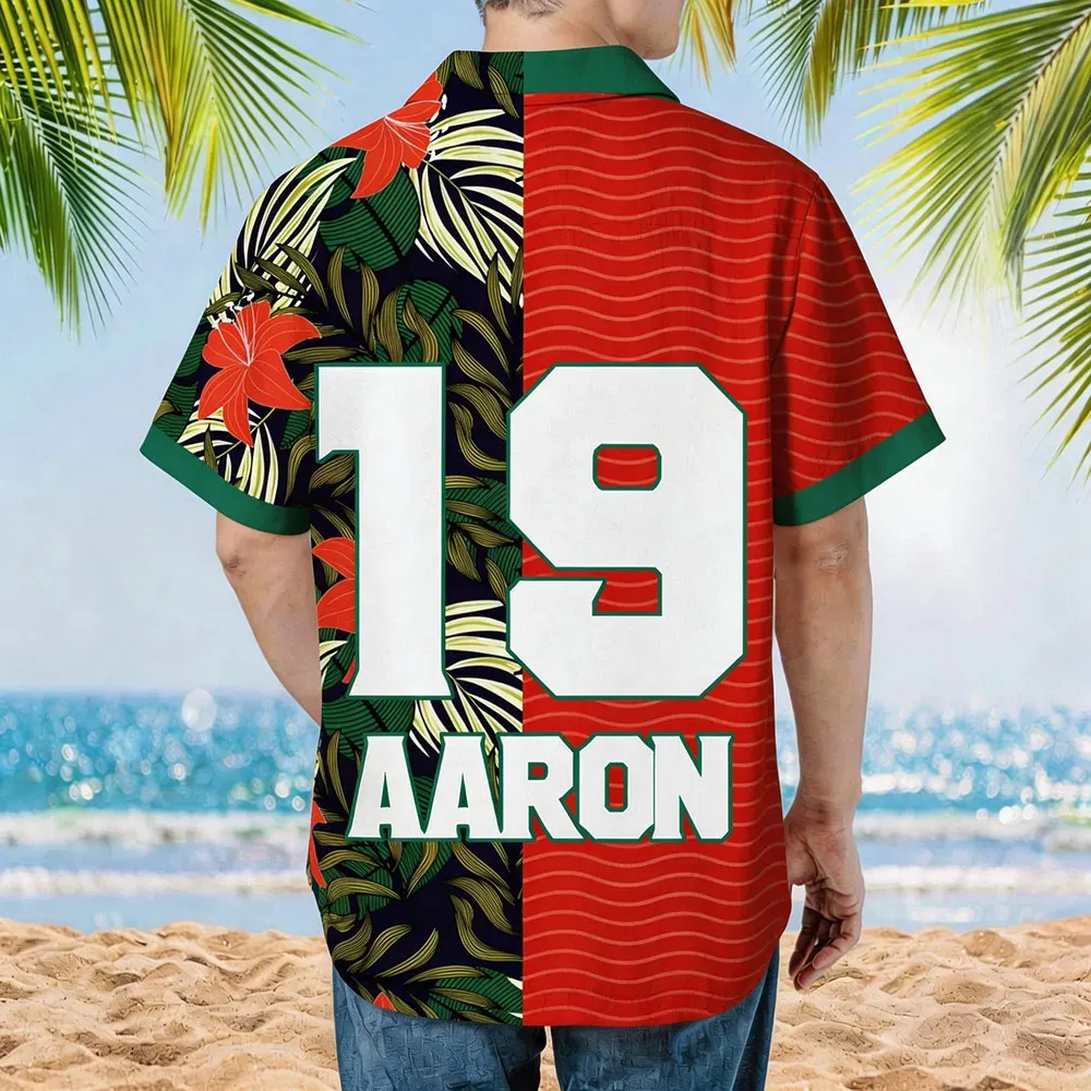 Individuell Gestaltetes Retro-fußballtrikot, Aloha-hawaiihemd, Spieltags-hawaiihemd, Geschenk Für Fußballfans, Vatertagsgeschenk