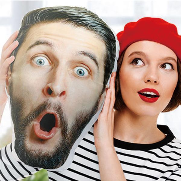 Benutzerdefiniertes Gesichtskissen 3D Portrait Dekokissen