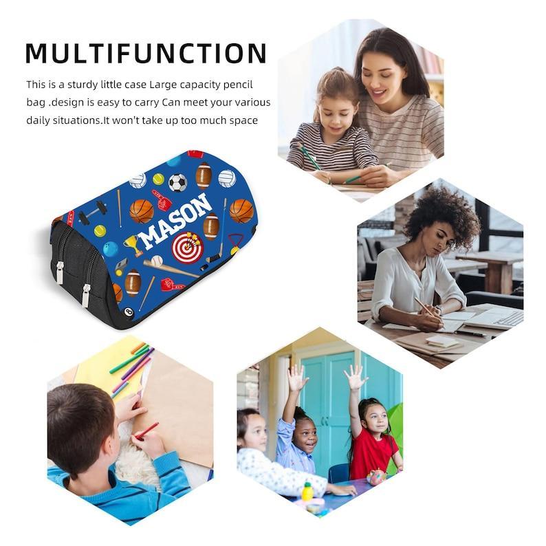 Federmäppchen Mit Individuellem Namen Für Kinder, Geburtstagsgeschenk Für Jungen, Geschenk Zum Schulanfang Für Den Sohn, Vorschulzubehör, Reißverschlusstasche, Reisetasche