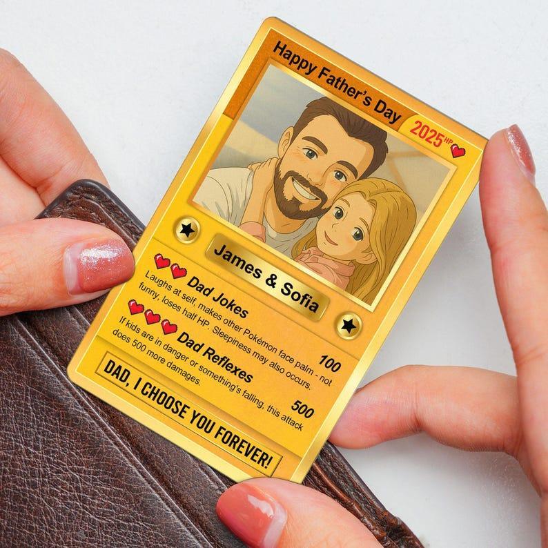 Personalisierte Anime-karten Zum Vatertag, Personalisierte Foto-anime-karte, Vatertagsgeschenk Für Papa, Geschenk Für Ehemann - DePhotoBoxer