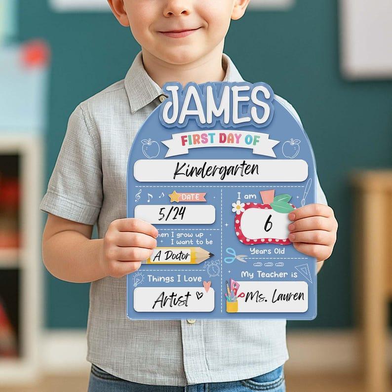 Personalisiertes Schultafelschild Für Kinder, Schild „zurück Zur Schule“, Schild „erster Und Letzter Schultag“