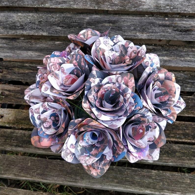 Personalisierte Fotorosen Einzelne Rose zum Geburtstag, Jahrestag, Hochzeitsgeschenk