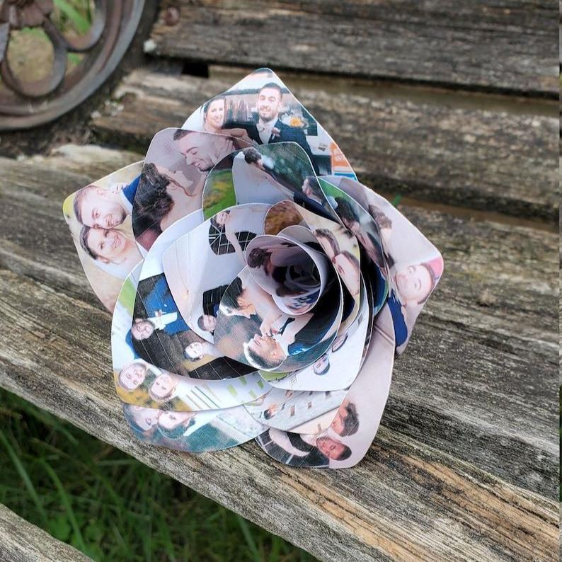 Personalisierte Fotorosen Einzelne Rose zum Geburtstag, Jahrestag, Hochzeitsgeschenk